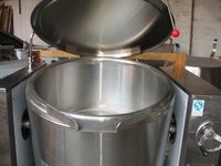 Marmite de Cuisson Industrielle Inclinable Manuelle/Automatique en Acier Inoxydable 304, Chauffage Indirect Électrique/Gaz, Capacité 100L-500L, à Double Enveloppe
