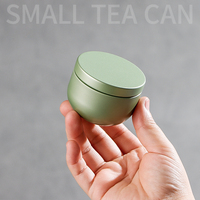 Boîte à thé miniature en métal vide de forme ronde, 1 oz, pour bougies, épices, conserves