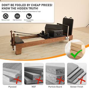 家庭用およびスタジオおよびジム用プロのボディトレーニングクルミ色の木材ピラティス改革者 - Product Image 4