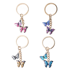 Kişiselleştirilmiş yeni tasarım moda Metal epoksi kelebek anahtarlık promosyon hediyelik eşya - Product Image 1