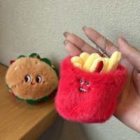 Woodfield Funny Food – Jouet en peluche rembourré en coton PP, pendentif hamburger, frites, biscuit, gâteau, breloque de sac dessin animé, petite poupée pain, unisexe