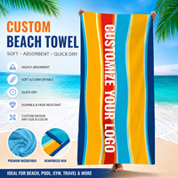 Custom Microfiber Beach Towel Sand Free Highly Absorbent Quick Dry Custom Logo Printed OEM ODM Factory