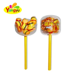 Halal Hamburger Shaped Gummy Lollipop Fruit Flavor Jelly Gummy Candy