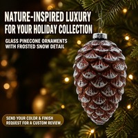 Ornement de Noël en verre en forme de pomme de pin, finition métallique or cuivre, décoration suspendue pour arbre, cadeau festif de vacances, vente en gros