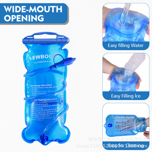 Portable Collapsible Durable PEVA 1L <b>Water</b> Bottle Sports Hydration Bladder Modern Design Model HB230063 Cycling Outdoor <b>Running</b> - Product Image 4