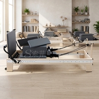 Machine de Pilates Reformer en bois d'érable massif, équipement durable, avec lit australien à rail intégral, pour studio de yoga et de Pilates à la chaîne