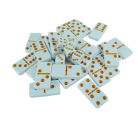 Vente en gros d'usine, dés blancs de 16mm, double ensemble de dominos en acrylique, couleur personnalisée et logo pour jeu de table, club de Casino
