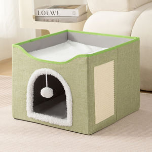 신제품 소형 고양이 펫 하우스 반밀폐형 접이식 고양이 침대 동굴, 작은 동물을 위한 오염 방지 천 소재 - Product Image 5