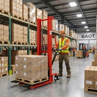 Chariot élévateur électrique compact 300 kg 1,6 m avec fourches réglables pour le chargement et le déchargement des camions