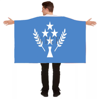 Cape patriotique personnalisée drapeau national d'Antigua, en polyester, à porter sur le corps, avec les mains en plein air, pour l'encouragement lors des matchs sportifs