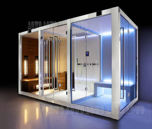 Sauna infrarroja de vapor AOWO, diseño <span class=keywords><strong>noble</strong></span>, control Wi-Fi de alta calidad, ducha fría y caliente, Motor Lingxiao, tamaño personalizado - Product Image 1