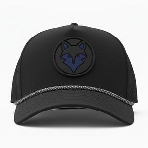 หมวกแก๊ปตาข่ายแบบกำหนดเอง OEM พร้อมโลโก้ 5 แผง ปีกโค้งเล็กน้อย แบบ Snapback ป้ายยางกันน้ำ หมวกกอล์ฟ - Product Image 2