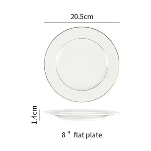Ensemble de vaisselle en céramique blanche 3 pièces, résistant aux éclats et compatible lave-vaisselle, sans BPA, certifié FDA/CE pour les restaurants - Product Image 5