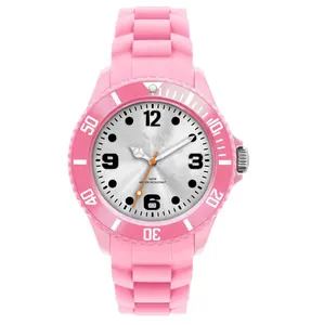 Montre en plastique colorée marque imité style quartz analogique montre unisexe