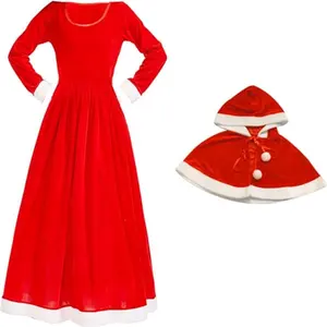 Рождественское платье для девочек, вечернее платье, свитер для девочек, женское платье Санта Клауса