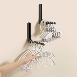 Multi-functional Bathroom Balcony <b>Clothes</b> Cap Hat Shelf Folding Hanger Storage <b>Rack</b> Non-perforated Home Gadgets Storage <b>Rack</b> - Product Image 6