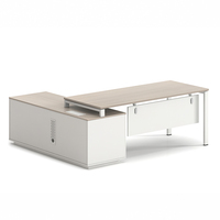 Mobilier de bureau moderne Bureau de direction en L Table de bureau pour chef Bureau de direction avec armoire de rangement