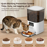 Distributeur de nourriture pour animaux de compagnie en acier inoxydable avec rappel de faible niveau de nourriture, enregistrement vocal, 6L (25,4 tasses), pour chiens de petite, moyenne et grande taille