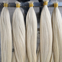 Cheveux humains vierges péruviens naturels européens doublement étirés et lisses, sans trame, en vrac pour tressage et extensions capillaires