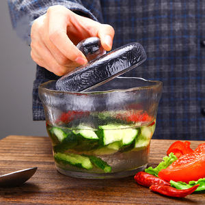 Pot de fruits en pierre ronde, créative, à motif de pierre, brumisateur verre de <span class=keywords><strong>fermentation</strong></span>, pot de kimchi pot de fruits, vente en gros - Product Image 2