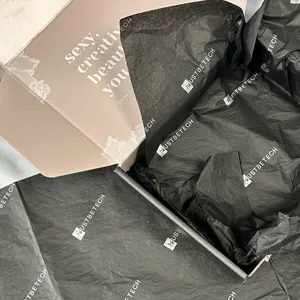 Бесплатная дизайнерская брендовая одежда черная папиросная бумага с логотипом Серебристая оберточная бумага упаковочная бумага