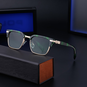 Lunettes <span class=keywords><strong>de</strong></span> soleil rétro pour hommes, monture en alliage, protection UV400, verres marron, transparents, rouges, bleus, gris, <span class=keywords><strong>de</strong></span> luxe, <span class=keywords><strong>de</strong></span> marque, avec logo personnalisé - Product Image 2