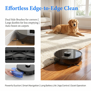เครื่องดูดฝุ่นหุ่นยนต์อัจฉริยะ, ถังเก็บน้ำ 600 มล., เสียงรบกวนต่ำ ≤60dB, หุ่นยนต์กวาดและถูพื้นแบบ 2-in-1 สำหรับทำความสะอาดพื้นบ้าน - Product Image 6