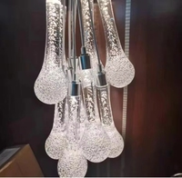 Accessoires de mariage, lumières en forme de goutte d'eau en acrylique, lustre en cristal, décoration de fête, luminaire de plafond LED