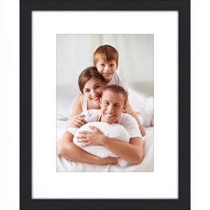 Icona Bay Black Durable UV Printed Photo <strong>Frame</strong> 20 X 25 cm Removable Mat <strong>13x18</strong> cm Modern Style Composite Wood Tabletop Wall Mount - Product Image 1