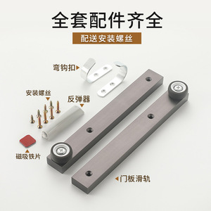 Furniture Hinge Aluminum Alloy 4 Mm Flush Mount Concealed Slide Track For Cabinet Doors Minimalist Design - Product Image 4