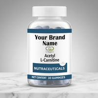 Gummies d'acétyl-L-carnitine OEM, complément alimentaire à base de plantes pour adultes, fabricant ODM en marque blanche, solutions d'approvisionnement en gros