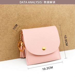 Thiết Kế Sang Trọng Da Móc Khóa Ví Phụ Nữ Đồng Xu Ví Phụ Nữ Da Tua <span class=keywords><strong>Keychain</strong></span> Earbud Trường Hợp Chủ Thẻ Ví Móc Chìa Khóa - Product Image 4