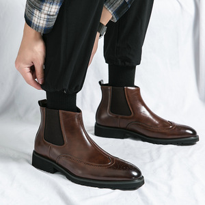 Chaussures haut de gamme avec empeigne en cuir véritable et semelle en caoutchouc antidérapante, idéales pour les affaires et les vacances - Product Image 3
