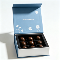 Boîte à chocolat pliable avec couvercle magnétique, boîtes cadeaux en papier pour cils, emballage alimentaire et de boissons, boîte en carton pour chocolat