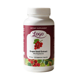 OEMODM Extrait de pépins de raisin entièrement naturel de haute résistance 120 <span class=keywords><strong>capsules</strong></span> végétaliennes 95% polyphénols extrait standardisé concentré - Product Image 1