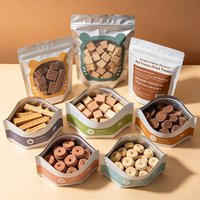 Sachet refermable en aluminium avec fermeture éclair, haute résistance à l'humidité, pour chips, fruits lyophilisés, aliments pour animaux de compagnie