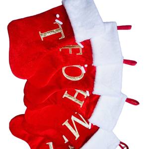 Nouveauté Chaussettes <span class=keywords><strong>de</strong></span> <span class=keywords><strong>Noël</strong></span> écologiques Décorations <span class=keywords><strong>de</strong></span> <span class=keywords><strong>Noël</strong></span> rouges Lettres dorées DIY Nom Chaussettes Cadeau parfait pour maman <span class=keywords><strong>papa</strong></span> - Product Image 5