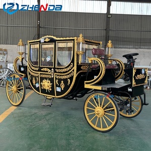 Fabricant professionnel de chariots à chevaux, chariot royal, chariot de tourisme, chariot de mariage romantique, chariot à chevaux à 4 roues avec pneus pleins et LED - Product Image 3