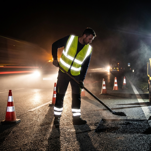 Gilet Riflettente ANSI Classe 2 Alta Visibilità LED Lampeggiante Impermeabile in Poliestere con Logo Personalizzato per Sicurezza in Cantiere - Product Image 3