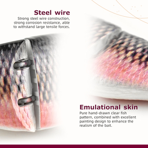 Señuelo de Pesca de Fibra de 12cm con Cuerpo Texturizado y Cola Realista, Acción Deslizante, Color Personalizado - Product Image 5