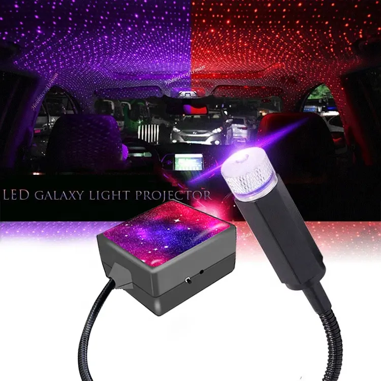 Romantik Led araç USB çatı yıldız gece lambası iç yıldızlı gökyüzü projektör atmosfer Galaxy dekoratif lamba ayarlanabilir dekor lambası