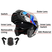 Casque de moto ouvert ABS pour adultes, logo personnalisé OEM, léger, modulaire, demi-casque, livraison directe d'usine