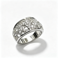 Bagues en laiton plaqué platine, pierres étincelantes élégantes pour les fêtes d'anniversaire, les mariages, les anniversaires de mariage, bijoux de mode, cadeaux