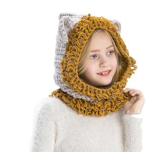 Invierno nuevo sombrero para niños lana animal oso oreja <span class=keywords><strong>ganchillo</strong></span> sombrero <span class=keywords><strong>cuello</strong></span> calentador - Product Image 5