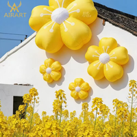 Décoration florale gonflable pour marché de printemps, exposition extérieure en pelouse et au parc, et plante gonflable personnalisable à effet dégradé pour zones de villégiature
