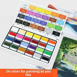 Ensemble de peinture <span class=keywords><strong>aquarelle</strong></span> métallique 12 couleurs pour débutants, blocs de peinture <span class=keywords><strong>aquarelle</strong></span> solides pour fournitures artistiques - Product Image 2