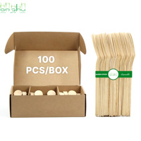 Bambou naturel biodégradable personnalisé Eco couverts fourchette ensemble couverts avec boîte d'emballage personnalisée
