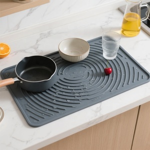 Manufacturer Custom <b>Large</b> Size Silicone Kitchen Drain <b>Mat</b> Dish Pan Draining Placemat Kitchen Tableware Drying Pad Table <b>Mat</b> - Product Image 1
