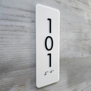 Plaque de porte en acrylique transparente sur mesure avec signalisation braille, numéro de bureau, plaque nominative d'hôtel, signalisation braille, plaque de numéro de porte - Product Image 4
