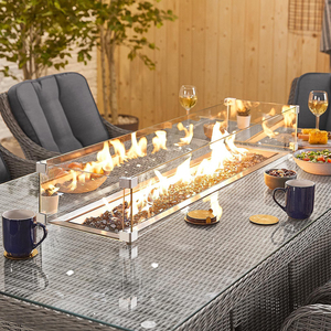 Yasn 8 ghế nội thất sân vườn ngoài trời mây bàn ăn thiết lập với hình chữ nhật firepit bảng - Product Image 2